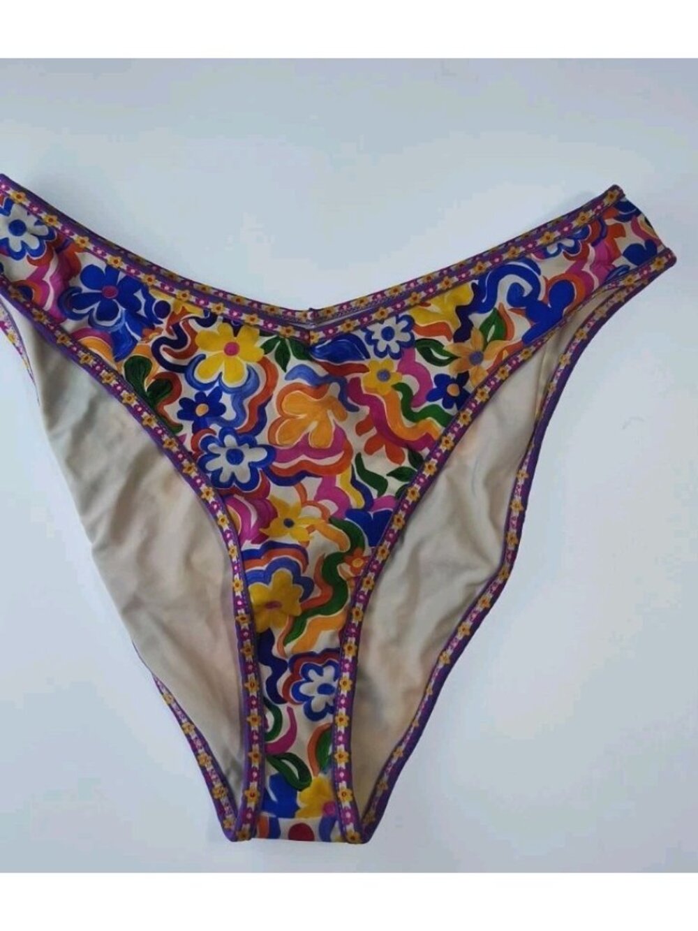 NWT Bydee Multicolor Floral Bikini Swimsuit Bottom Sz Large